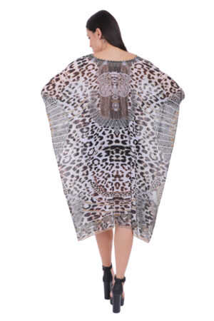 Alternative view of V Neck Short Printed Kaftan Coverup