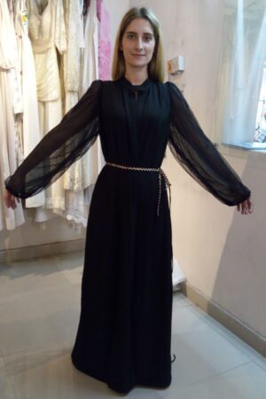 See-through sleeve abaya