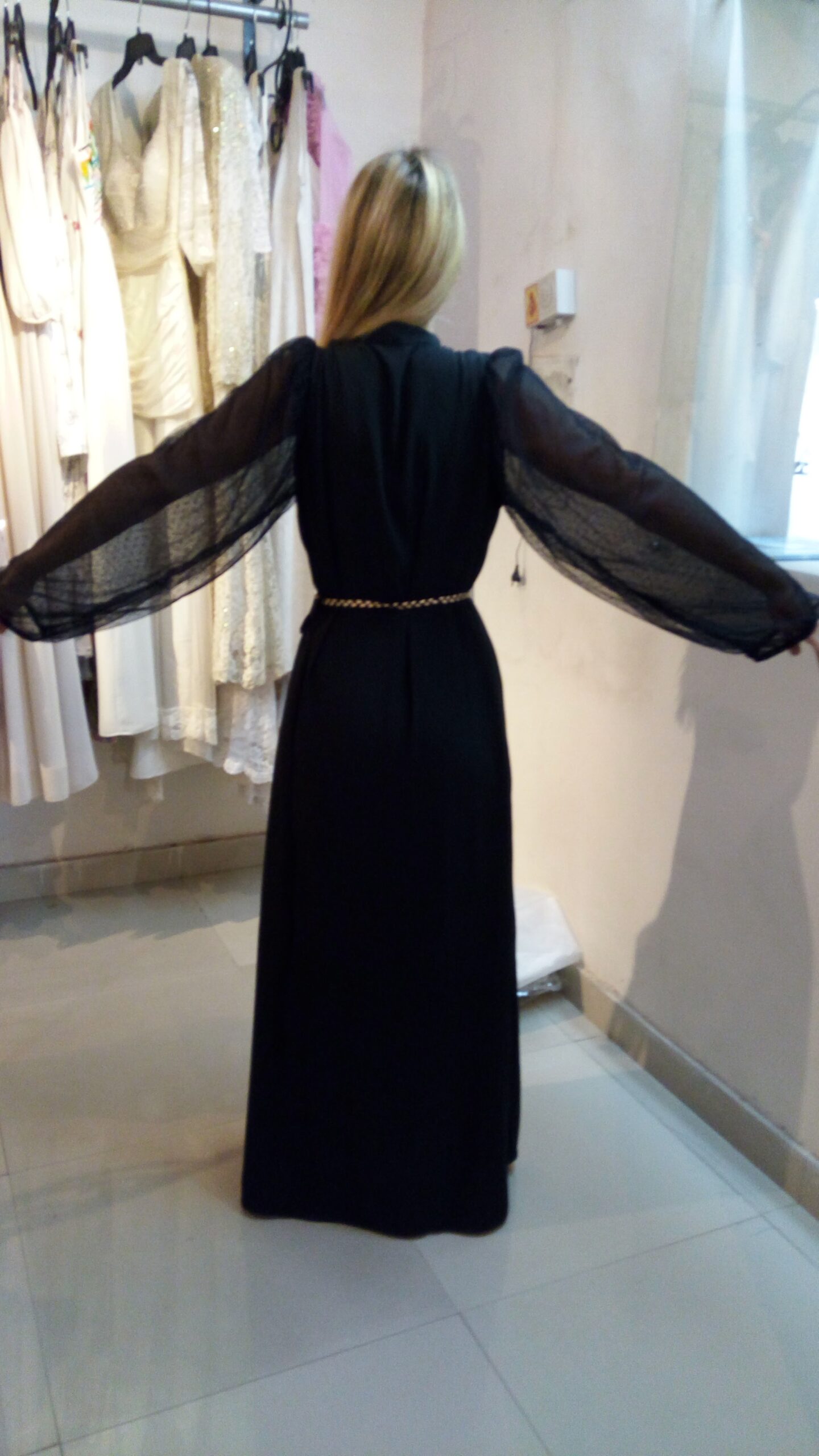 Belted abaya for women