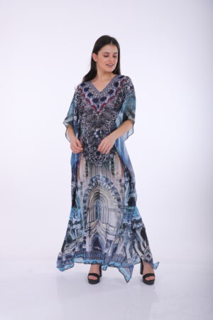 Alternative view of Printed Kaftan KF119